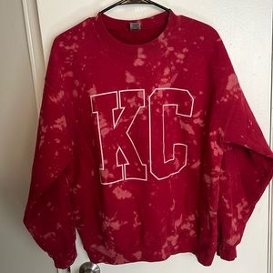 Bleach splatter: KC LOVES sweatshirt